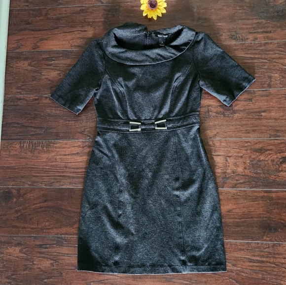 WHITE HOUSE BLACK MARKET GRAY PETER PAN COLLAR DRESS 👗 - Picture 2 of 7